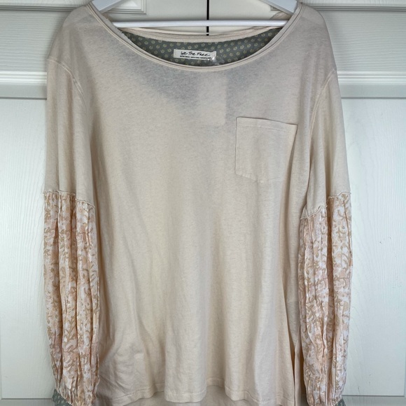 Free People Jade Long Sleeve Contrast Print Top S - Picture 4 of 9